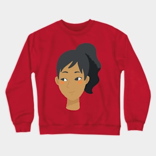 Asian woman black ponytail avatar Crewneck Sweatshirt